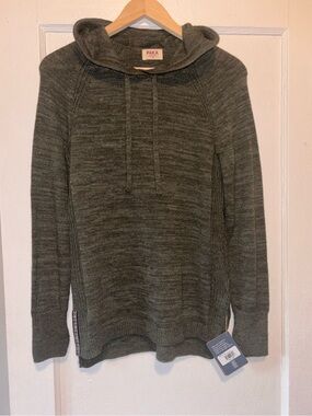 NWT PAKA Hoodie Womens Alpaca Wool Knit Handmade XS Peru Green Eucalyptus Top